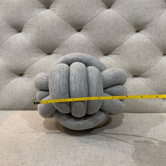Small Heather Gray Handmade Knot Pillow - Picture 4 of 10